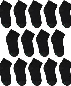 Alternative view of Hanes Boys' Socks Pack. Double Tough Moisture Wicking Ankle. Crew. No Show Socks. 12 & 14 Pair Packs