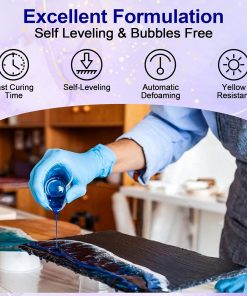 Alternative view of Crystal Clear Epoxy Resin Kit 16oz. Bubble-Free. Anti-Yellowing. Self Leveling Easy Mix 1:1 Coating and Casting Resin for Table Top. Molds. Tumbler Crafts. Painting. Jewelry. DIY Gifts
